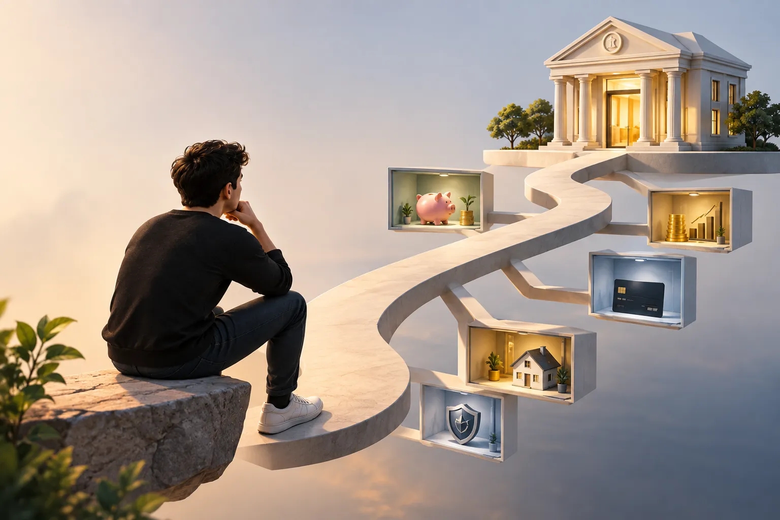 Pessoa analisando diferentes opções de investimento e planejamento financeiro