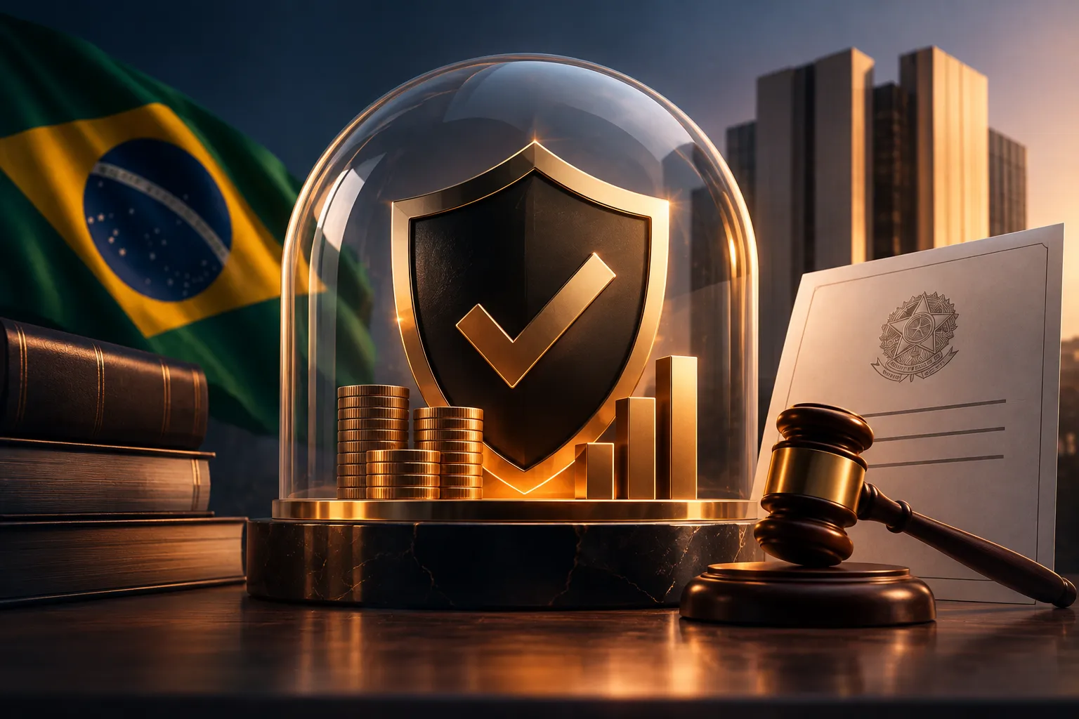 Rico Investimentos regulamentada com símbolo de segurança e proteção financeira