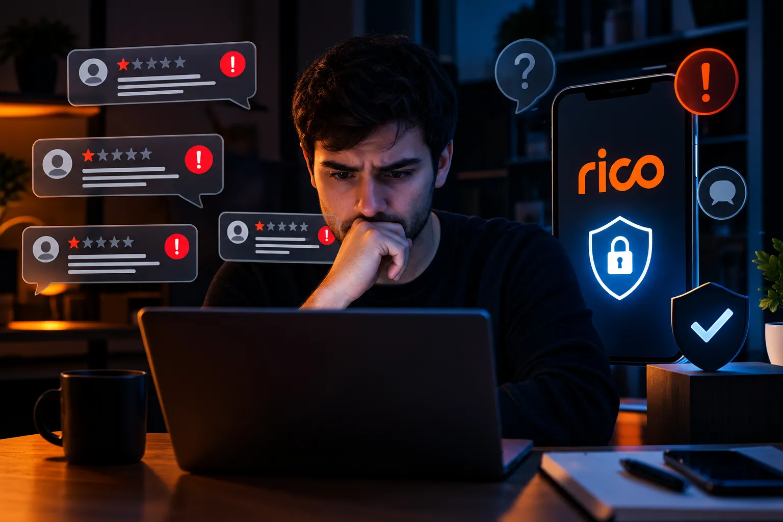 Reclamações significam que a Rico não é segura para investir